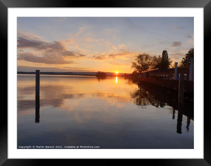 A sunset over the Lake Zug Framed Mounted Print by Martin Baroch