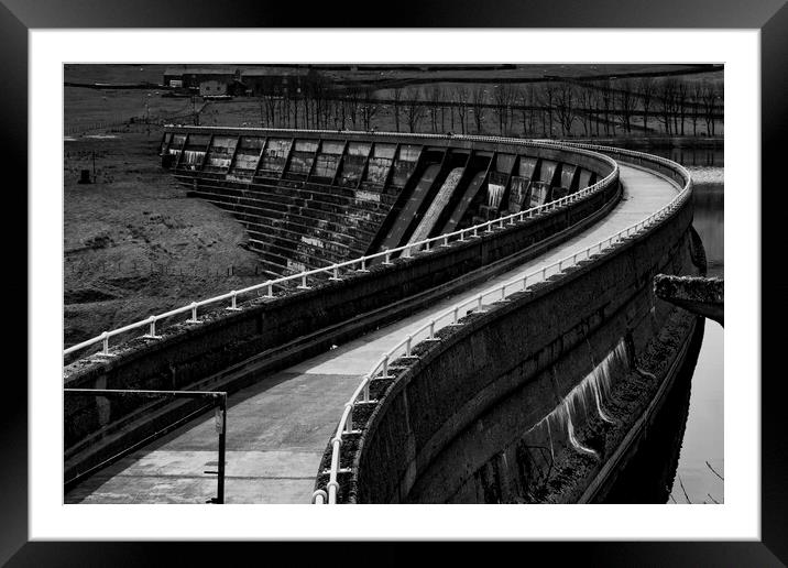 Baiting's Reservoir Walkway Over Dam Wall Mono Framed Mounted Print by Glen Allen