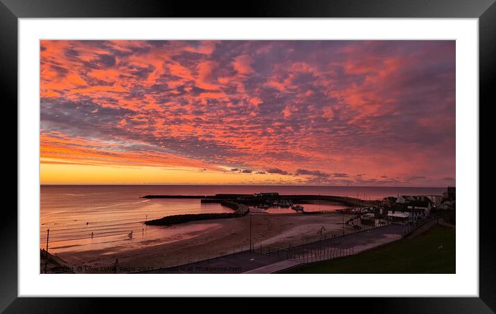 Spectacular sunrise sky over the Cobb Lyme Regis Framed Mounted Print by Love Lyme Regis