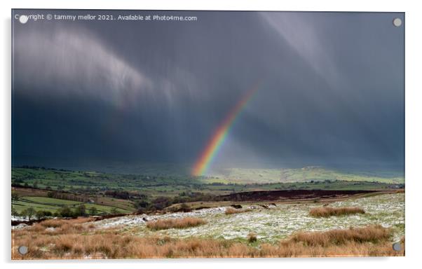 Majestic Rainbow Over Moorlands Acrylic by tammy mellor