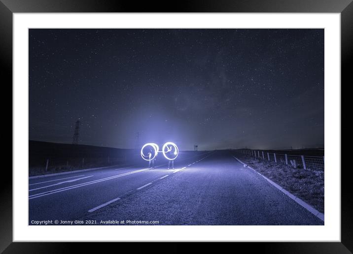 Two Light Circles Framed Mounted Print by Jonny Gios