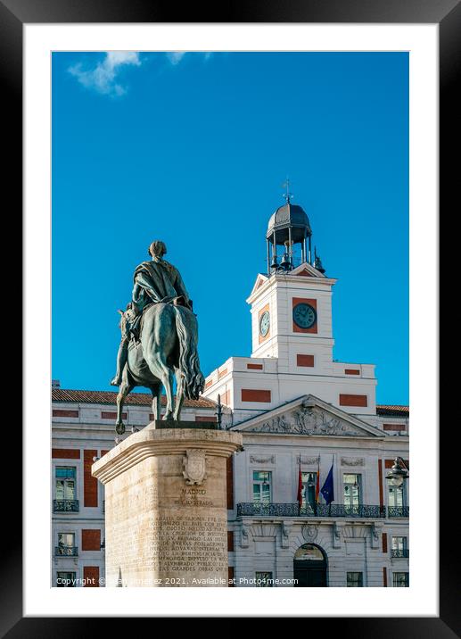 The Puerta del Sol square in Central Madrid Framed Mounted Print by Juan Jimenez