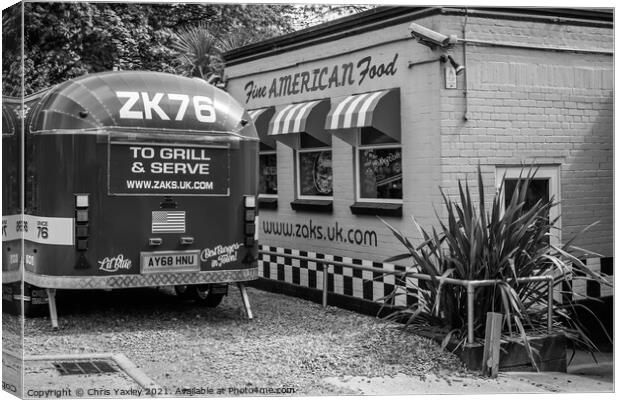 Zaks Waterside restaurant and burger van Canvas Print by Chris Yaxley