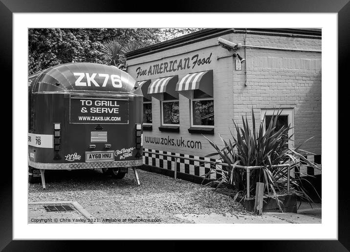 Zaks Waterside restaurant and burger van Framed Mounted Print by Chris Yaxley