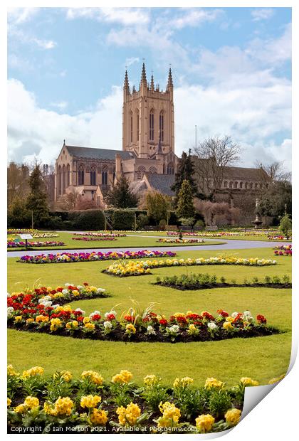 Bury St Edmunds Cathedral Print by Ian Merton