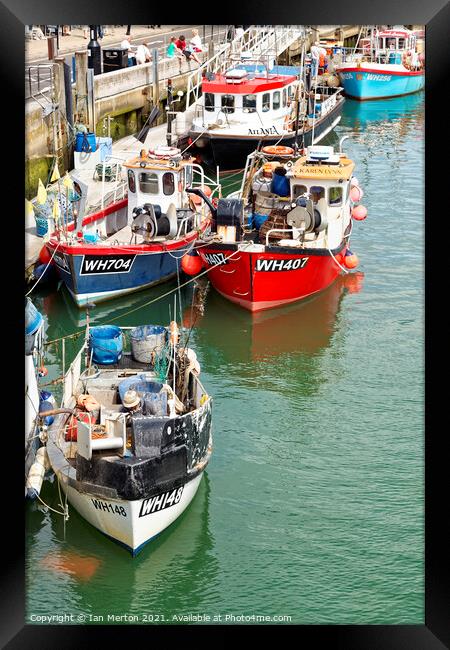 Weymouth  fishing boats. Framed Print by Ian Merton