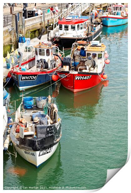 Weymouth  fishing boats. Print by Ian Merton