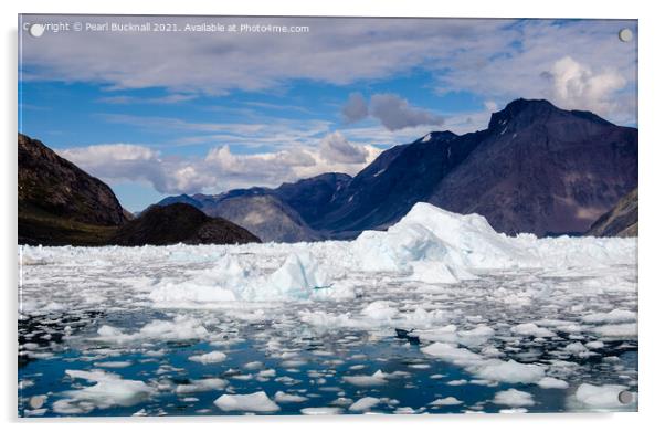 Qooroq icefjord Greenland Acrylic by Pearl Bucknall