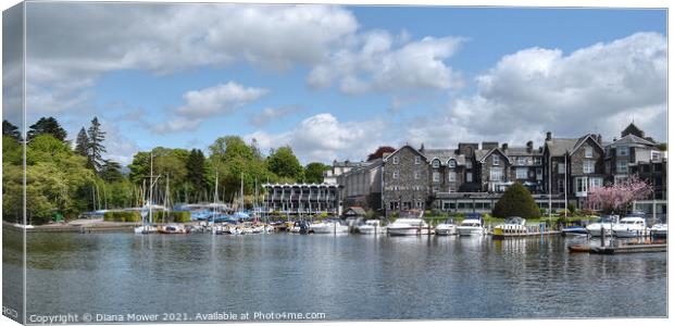  Bowness on Windermere Cumbria Canvas Print by Diana Mower