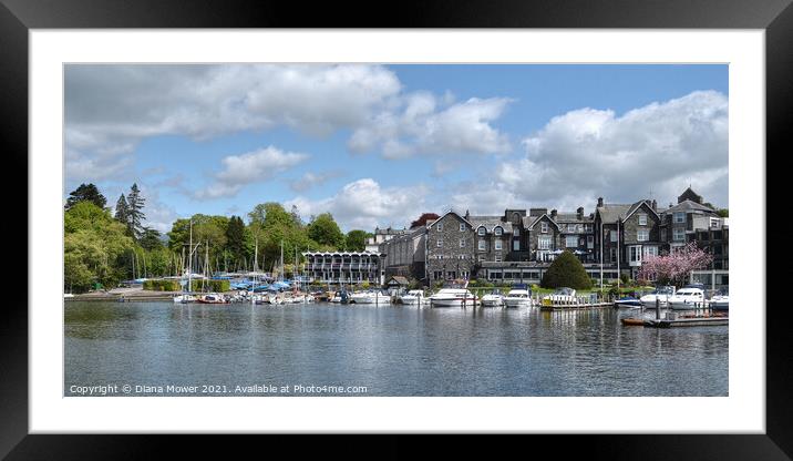  Bowness on Windermere Cumbria Framed Mounted Print by Diana Mower
