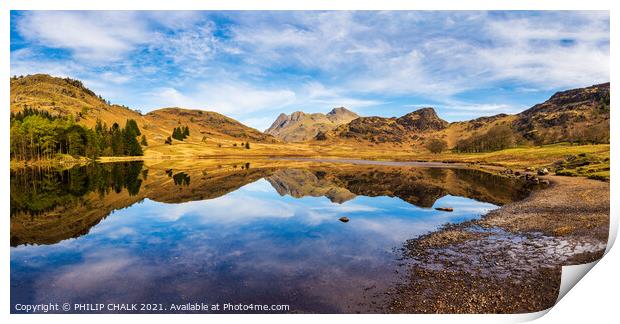 Blea tarn panorama  in the lake district Cumbria 498 Print by PHILIP CHALK