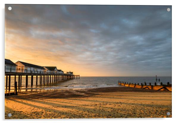 Southwold beach at sunrise Acrylic by Robbie Spencer