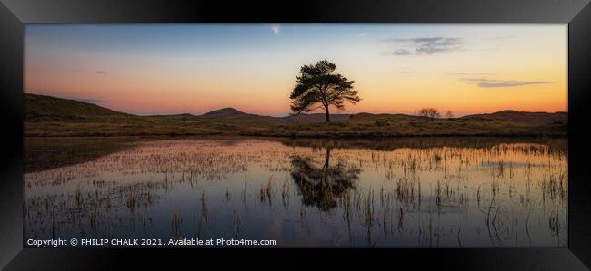 A sunset over Kelly hall tarn in the lake district Cumbria 499 Framed Print by PHILIP CHALK