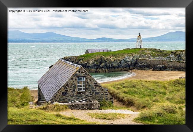 Boathouse on Llanddwyn Island Anglesey Framed Print by Nick Jenkins