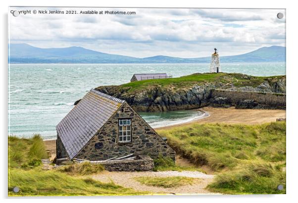 Boathouse on Llanddwyn Island Anglesey Acrylic by Nick Jenkins