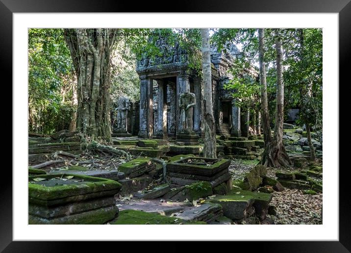 Preah Khan Temple, Cambodia Framed Mounted Print by Jo Sowden