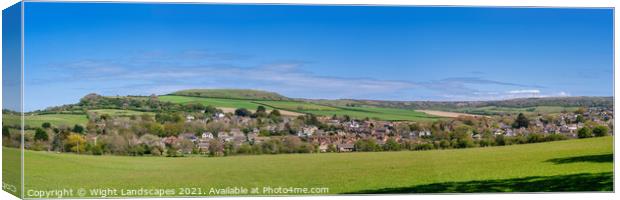 Wroxall Panorama Isle Of Wight Canvas Print by Wight Landscapes