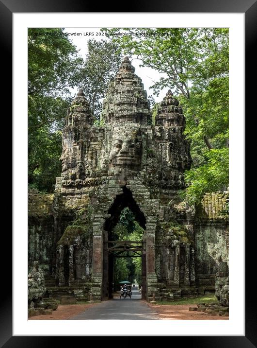 South Gate Angkor Thom, Cambodia Framed Mounted Print by Jo Sowden