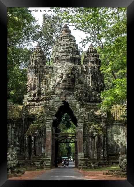 South Gate Angkor Thom, Cambodia Framed Print by Jo Sowden