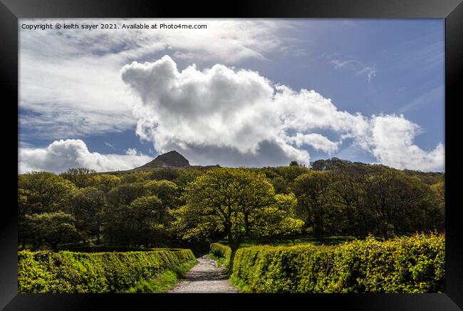 The path to Roseberry Topping Framed Print by keith sayer