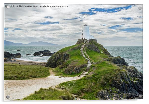 The Big Lighthouse Llanddwyn Island  Acrylic by Nick Jenkins