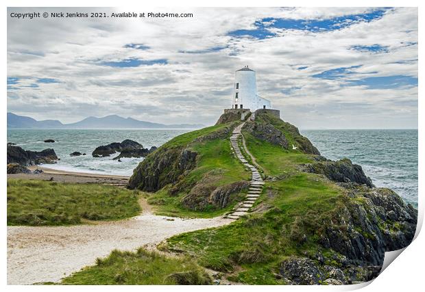 The Big Lighthouse Llanddwyn Island  Print by Nick Jenkins