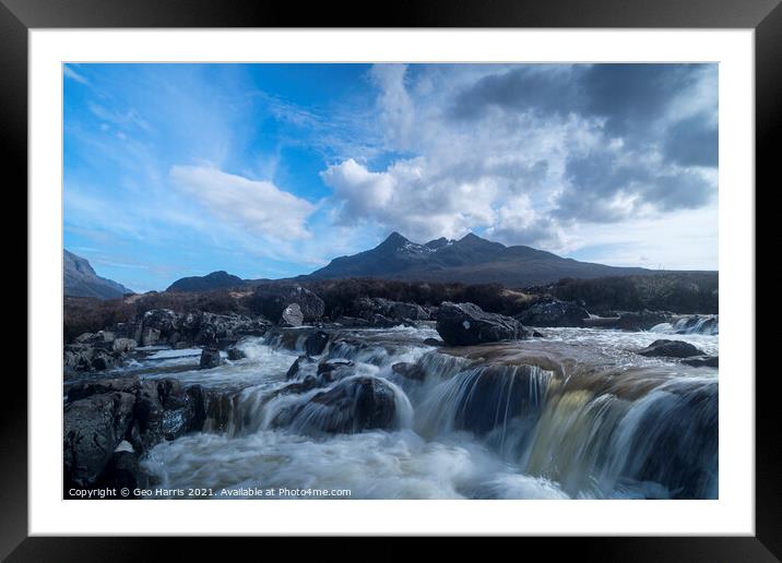 Cuillins from Sligachan Framed Mounted Print by Geo Harris