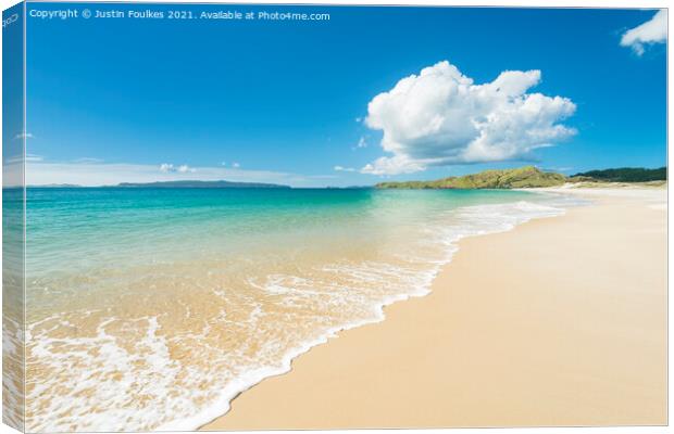 Otama Bay, Coromandel Peninsula, New Zealand Canvas Print by Justin Foulkes