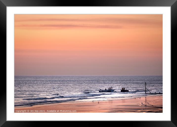 Sunrise Cromer Beach Norfolk Framed Mounted Print by Jim Key