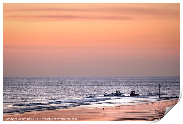 Sunrise Cromer Beach Norfolk Print by Jim Key