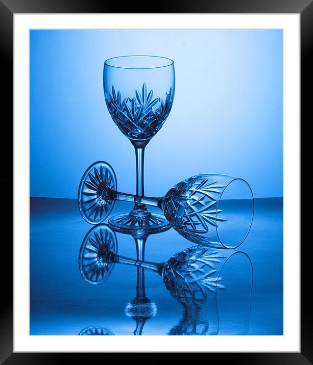 Blue Framed Mounted Print by Lynne Morris (Lswpp)
