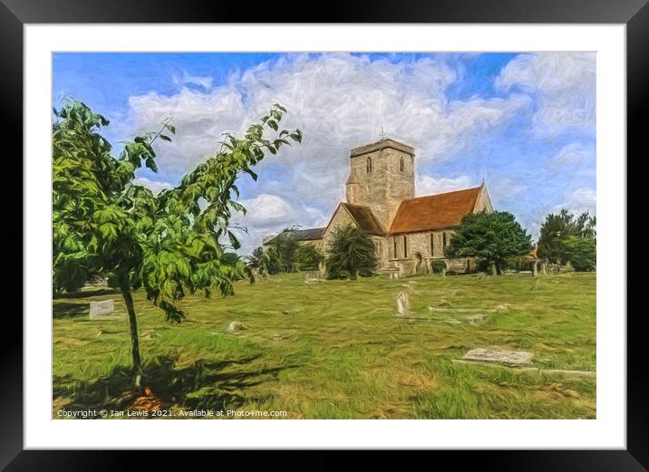 The Church Of St Mary at Cholsey Framed Mounted Print by Ian Lewis