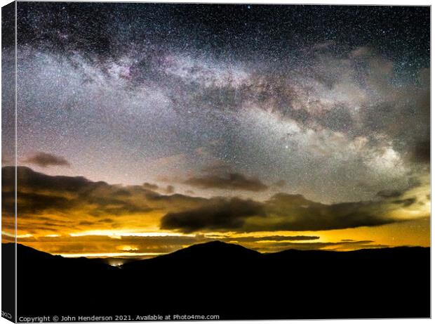 Milky Way rising over Snowdonia  Canvas Print by John Henderson