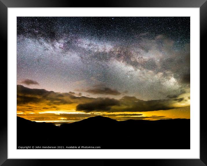 Milky Way rising over Snowdonia  Framed Mounted Print by John Henderson