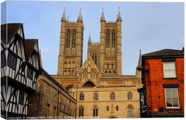 Lincoln Cathedral, West front, Lincolnshire, UK Canvas Print by Geraint Tellem ARPS