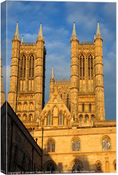 Lincoln Cathedral, West front, Lincolnshire, UK Canvas Print by Geraint Tellem ARPS