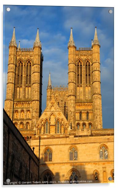 Lincoln Cathedral, West front, Lincolnshire, UK Acrylic by Geraint Tellem ARPS