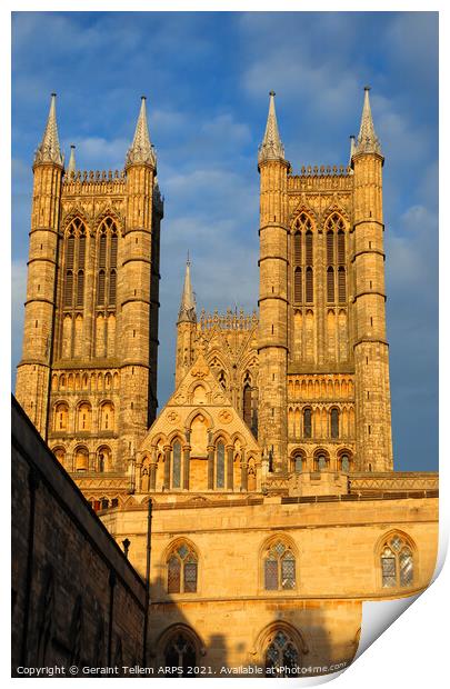 Lincoln Cathedral, West front, Lincolnshire, UK Print by Geraint Tellem ARPS