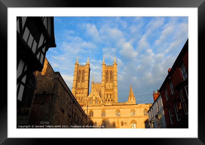 Lincoln Cathedral, West front, Lincolnshire UK Framed Mounted Print by Geraint Tellem ARPS
