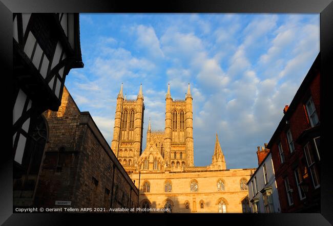 Lincoln Cathedral, West front, Lincolnshire UK Framed Print by Geraint Tellem ARPS