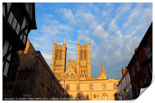 Lincoln Cathedral, West front, Lincolnshire UK Print by Geraint Tellem ARPS