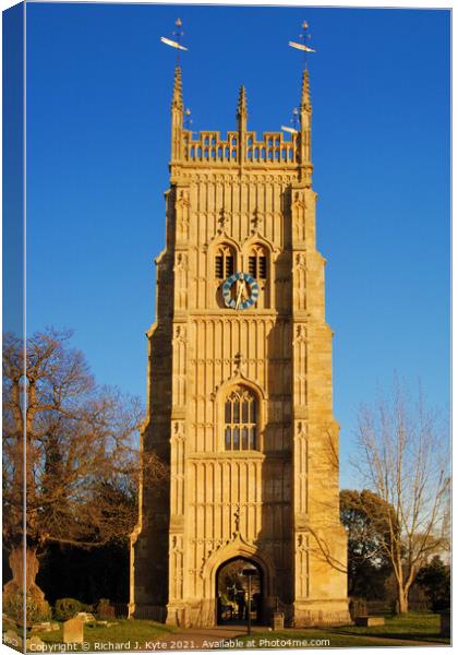 Evesham Bell Tower. Worcestershire Canvas Print by Richard J. Kyte