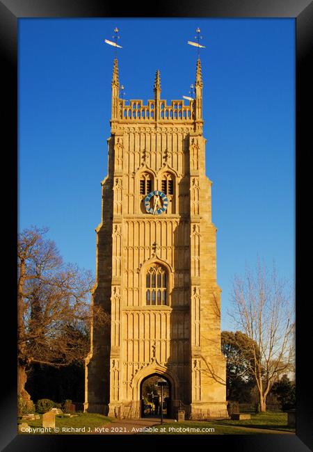 Evesham Bell Tower. Worcestershire Framed Print by Richard J. Kyte