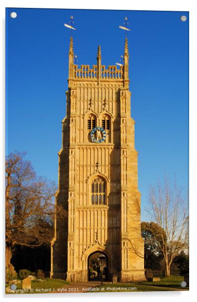 Evesham Bell Tower. Worcestershire Acrylic by Richard J. Kyte