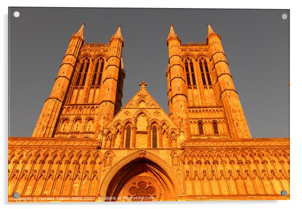 Lincoln Cathedral, West front, Lincolnshire, UK Acrylic by Geraint Tellem ARPS