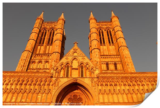 Lincoln Cathedral, West front, Lincolnshire, UK Print by Geraint Tellem ARPS