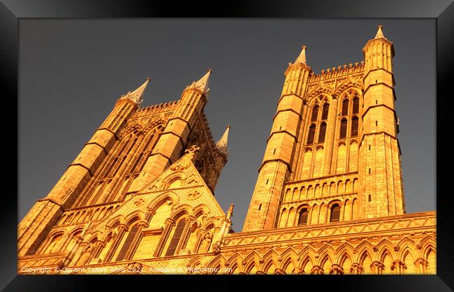Lincoln Cathedral, West front, Lincolnshire, UK Framed Print by Geraint Tellem ARPS