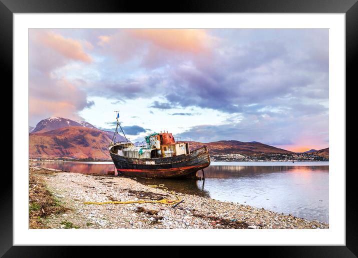 Corpach Shipwreck, Loch Linnhe, Fort William. Framed Mounted Print by chris smith