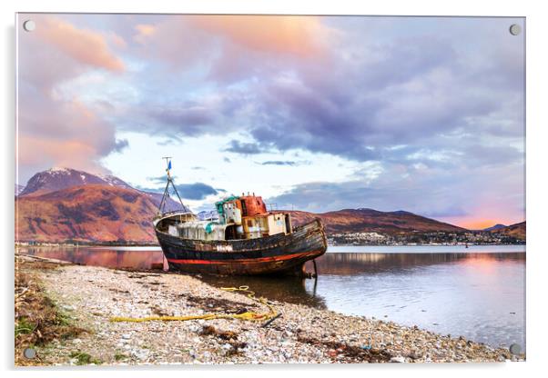 Corpach Shipwreck, Loch Linnhe, Fort William. Acrylic by chris smith