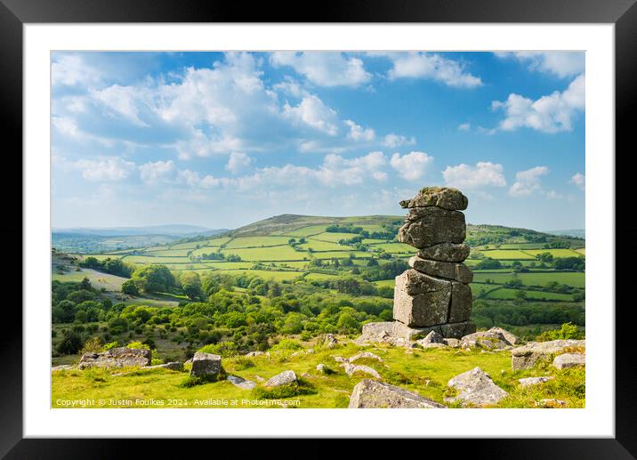 Bowerman's Nose, Dartmoor, Devon Framed Mounted Print by Justin Foulkes